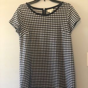 Navy Blue Checkered Dress